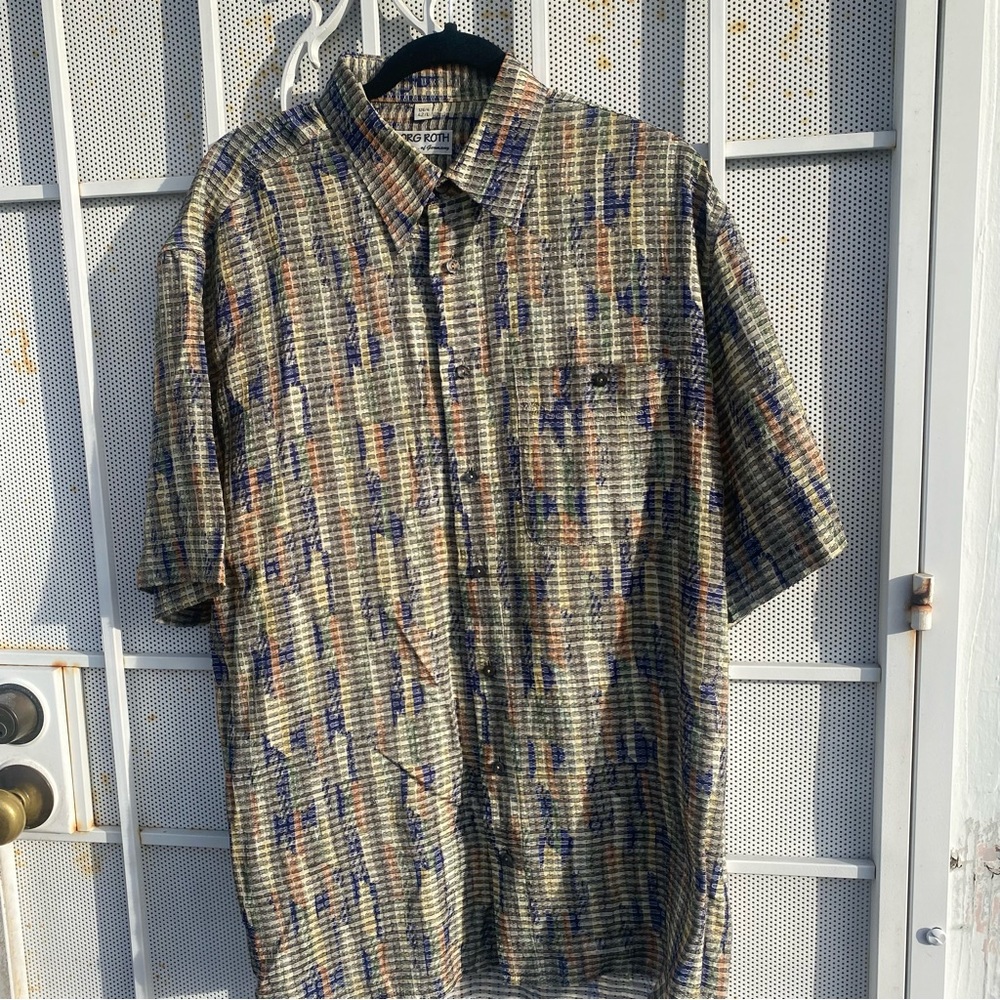 Georg Roth of Germany Mens short sleeve button up shirt size L
